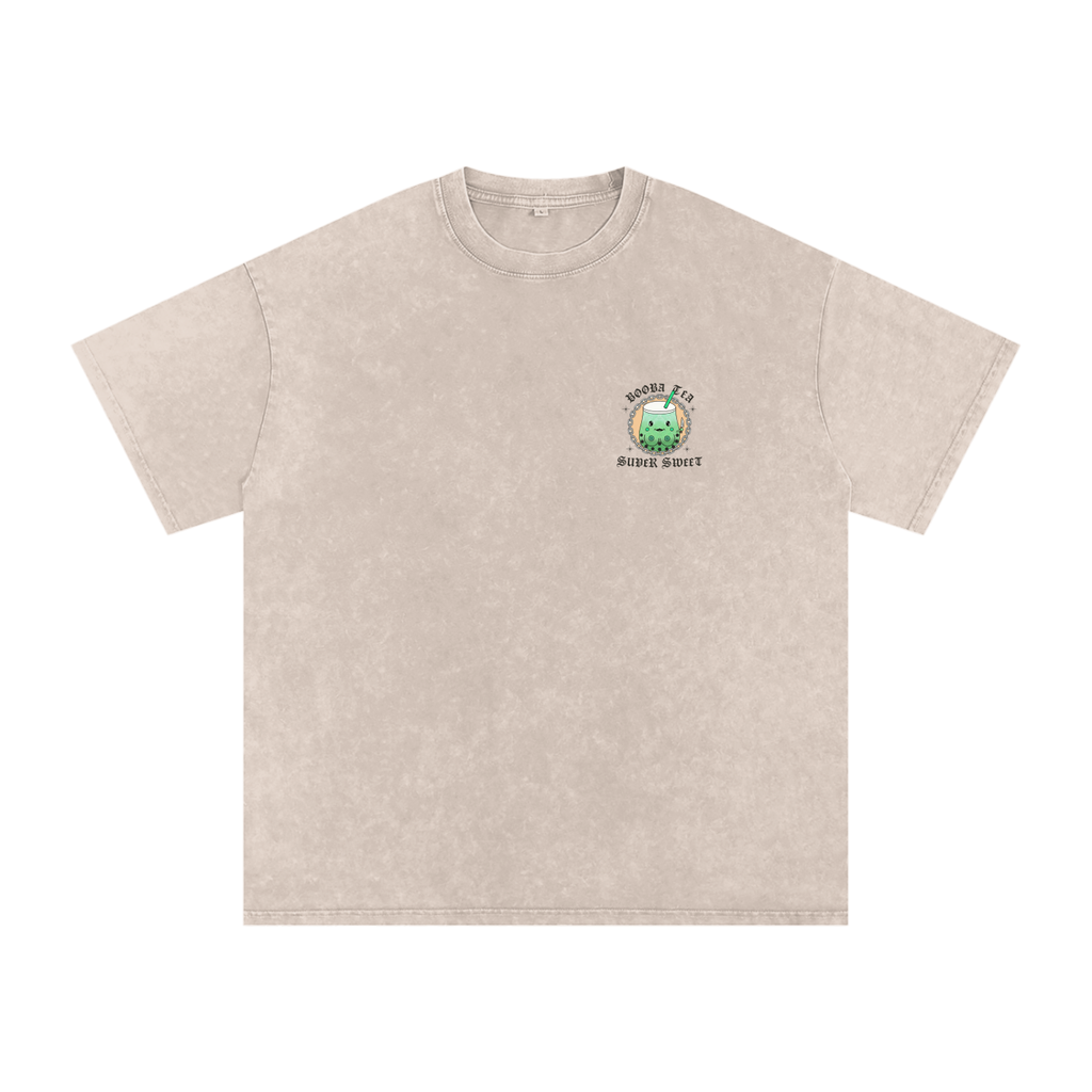 Snow Washed Oversized Cotton T-Shirt