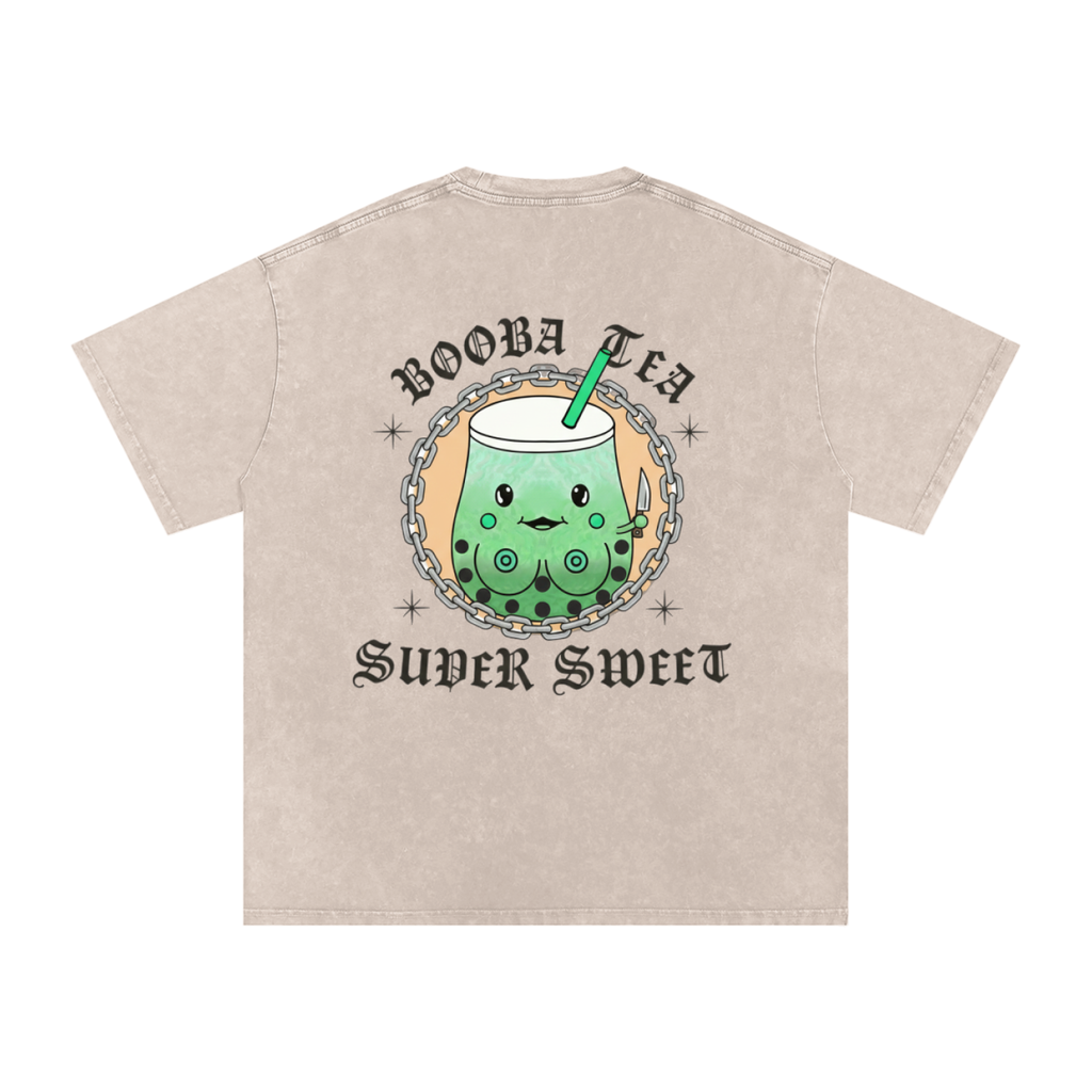 Snow Washed Oversized Cotton T-Shirt
