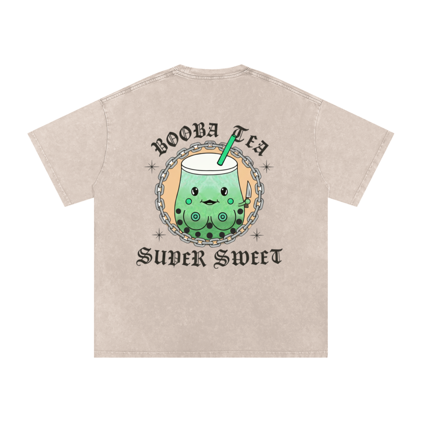 Snow Washed Oversized Cotton T-Shirt